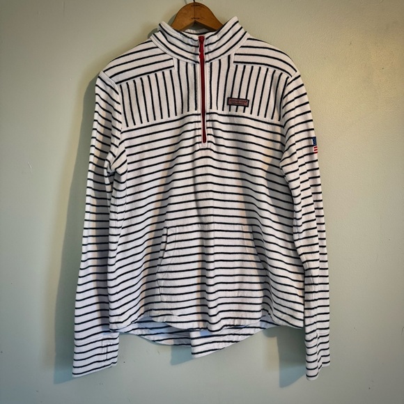 Vineyard Vines Quarter Zip Pullover L | Nautical Preppy Coastal Stripe Academia - Picture 2 of 13